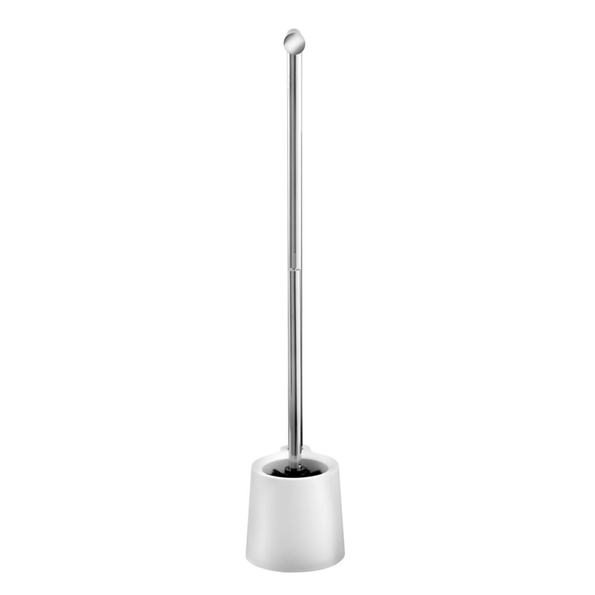WENKO 22989100 - WC četka AVOLA 13x70 cm nehrđajući čelik/bijela/srebrna
