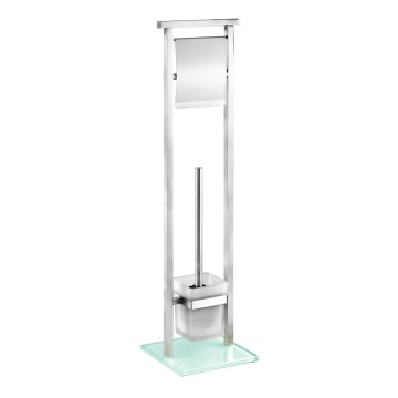 WENKO 22992100 - WC četka DEBAR 18x73 cm nehrđajući čelik/satinski/bijela
