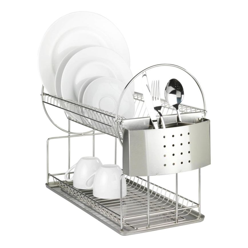 WENKO 2329100 - Ocjeđivač posuđa DUO 21x33 cm inox/srebrni