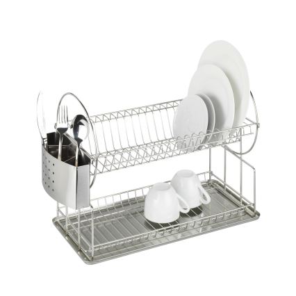 WENKO 2329100 - Ocjeđivač posuđa DUO 21x33 cm inox/srebrni