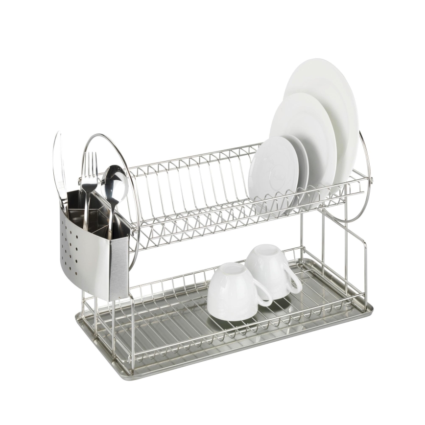 WENKO 2329100 - Ocjeđivač posuđa DUO 21x33 cm inox/srebrni