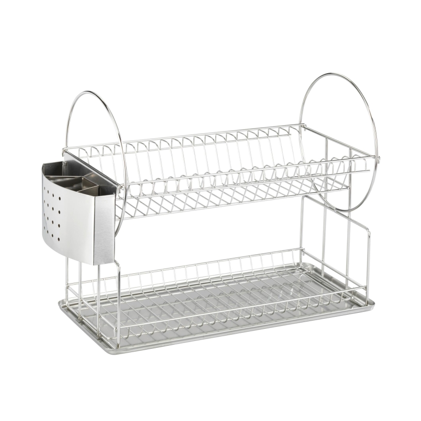 WENKO 2329100 - Ocjeđivač posuđa DUO 21x33 cm inox/srebrni