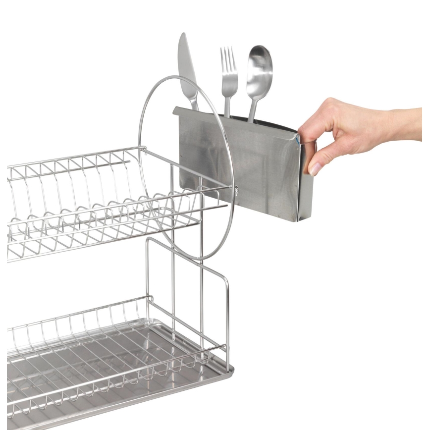 WENKO 2329100 - Ocjeđivač posuđa DUO 21x33 cm inox/srebrni