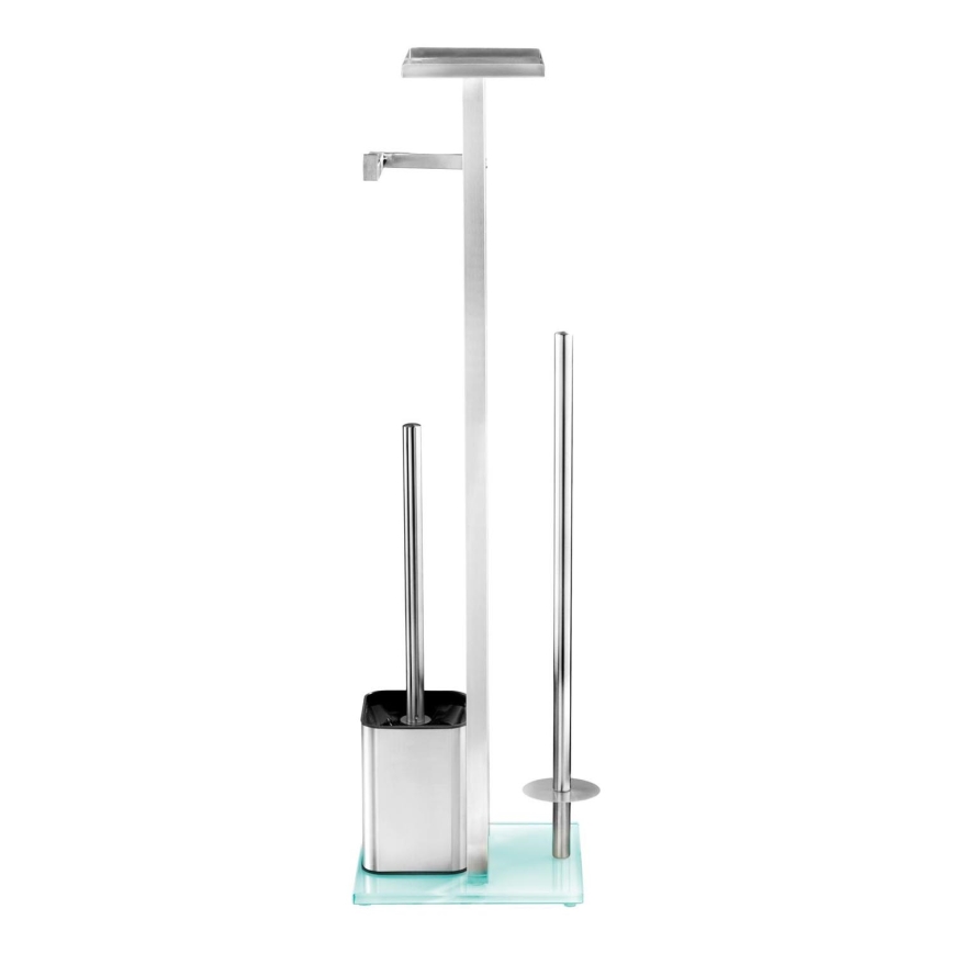 WENKO 23364100 - Četka za WC DEBAR 21x70,5 cm nehrđajući čelik/satinirano/bijela