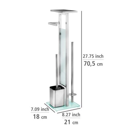 WENKO 23364100 - Četka za WC DEBAR 21x70,5 cm nehrđajući čelik/satinirano/bijela