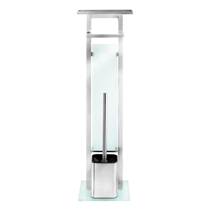 WENKO 23364100 - Četka za WC DEBAR 21x70,5 cm nehrđajući čelik/satinirano/bijela