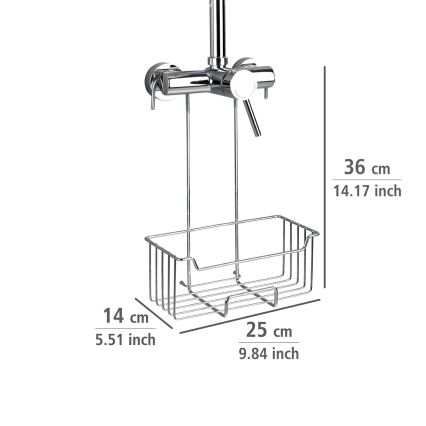 WENKO 23499100 - Polica za tuš MILO 25x36 cm od nehrđajućeg čelika/srebrna/prozirna