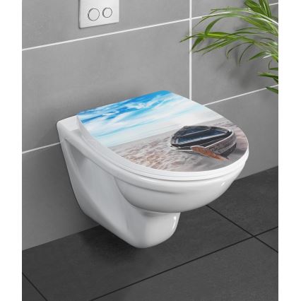 WENKO 23532100-WC WC daska nosivost 300/350 KG 36,5x45 cm šarena/srebrna