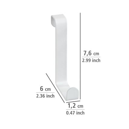 WENKO 23545100-Vješalica na vrata 7,6x6 cm bijela