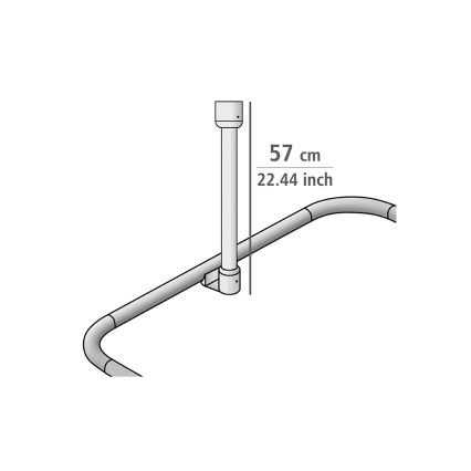 WENKO 23566100 - Stropna potpora UNIVERSAL 57 cm, crna
