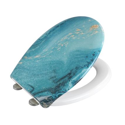 WENKO 23571100-WC WC sjedalo 300/350 KG 44,5x37 cm šareno/srebrno