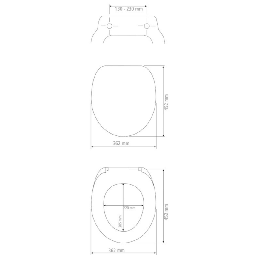 WENKO 23827100-WC daska za WC SEDILO 45,2x36,2 cm crna/srebrna