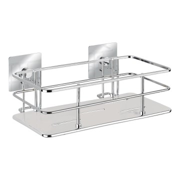 WENKO 23854800-Polica TURBO-LOC QUADRO ED. 24x14,5 cm nehrđajući čelik/sjajni krom