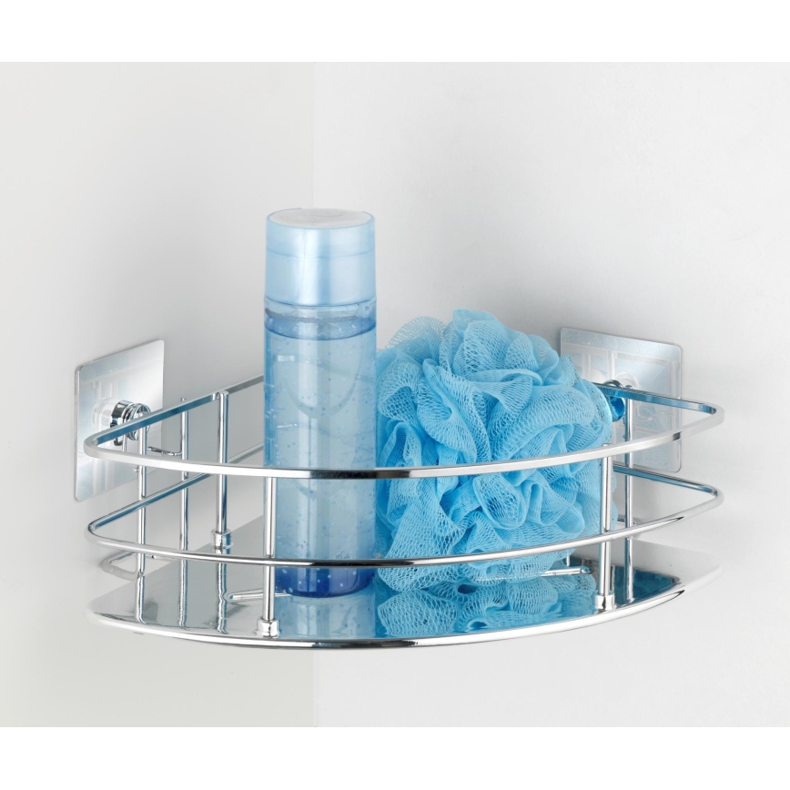 WENKO 23856800-Polica TURBO-LOC QUADRO ED. 27,5x19,3 cm nehrđajući čelik/sjajni krom