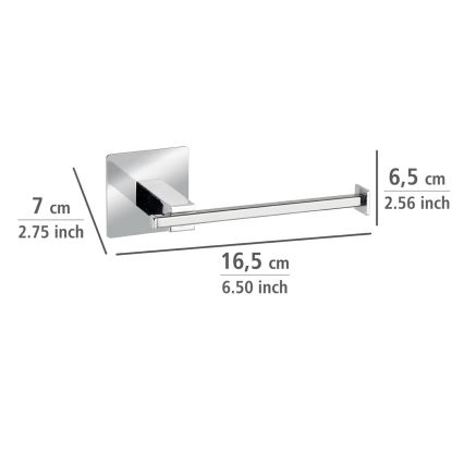 WENKO 23859800 - Držač toaletnog papira TURBO-LOC QUADRO ED 16,5x6,5 cm nehrđajući čelik