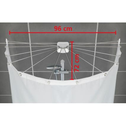 WENKO 23863100 - Držač za tuš 96x72 cm nehrđajući čelik/bijela