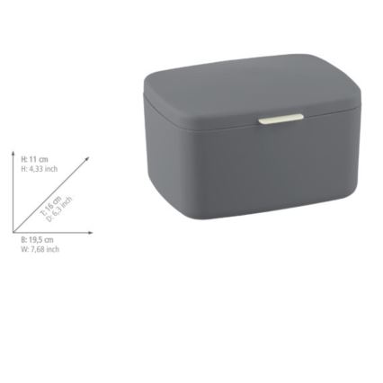 WENKO 23981100 - Kutija BARCELONA 19,5x16 cm antracit/sjajni krom
