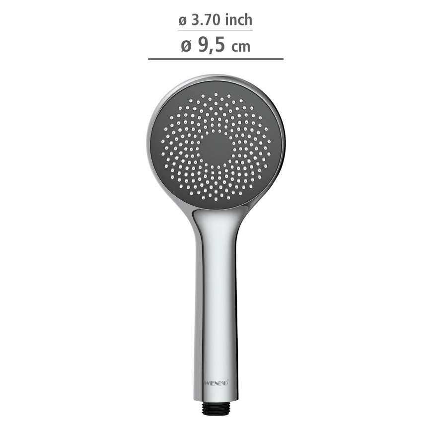 WENKO 23991100 - Tuš glava WATERSAVING SYSTEM 9,5x9,5 cm sjajni krom/siva