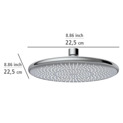 WENKO 23998100 - Glava tuša SUSTAV ZA UŠTEDU VODE 22,5x22,5 cm sjajni krom
