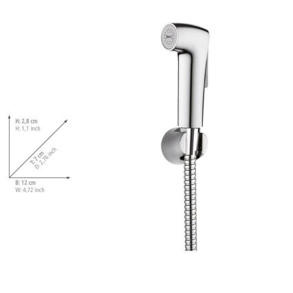 WENKO 23999100 - Set za bide WATERSAVING SYSTEM 12x7 cm sjajni krom/srebrna