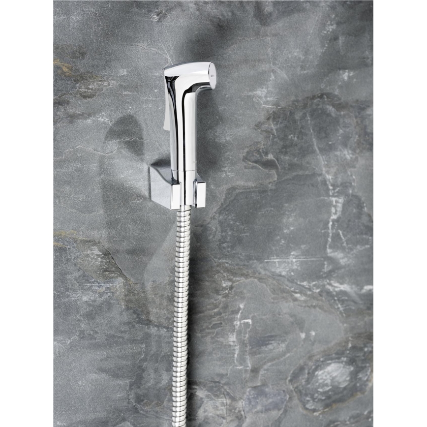 WENKO 23999100 - Set za bide WATERSAVING SYSTEM 12x7 cm sjajni krom/srebrna