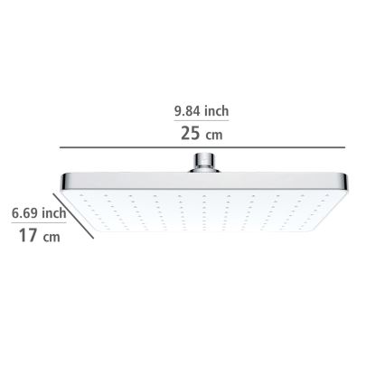 WENKO 24001100 - Tuš glava s automatskim čišćenjem 25 x 17 cm, sjajni krom/bijela