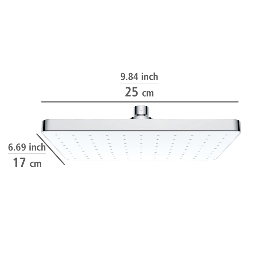 WENKO 24001100 - Tuš glava s automatskim čišćenjem 25 x 17 cm, sjajni krom/bijela