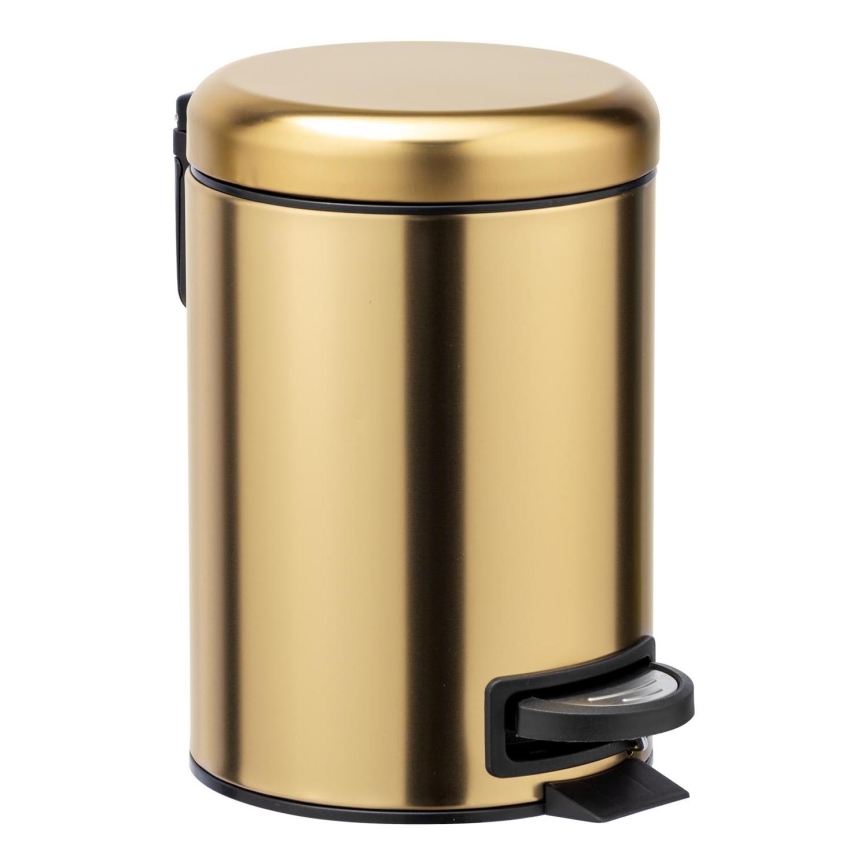 WENKO 24009800 - Koš za smeće LEMAN 17x25 cm nehrđajući čelik/zlatna/crna