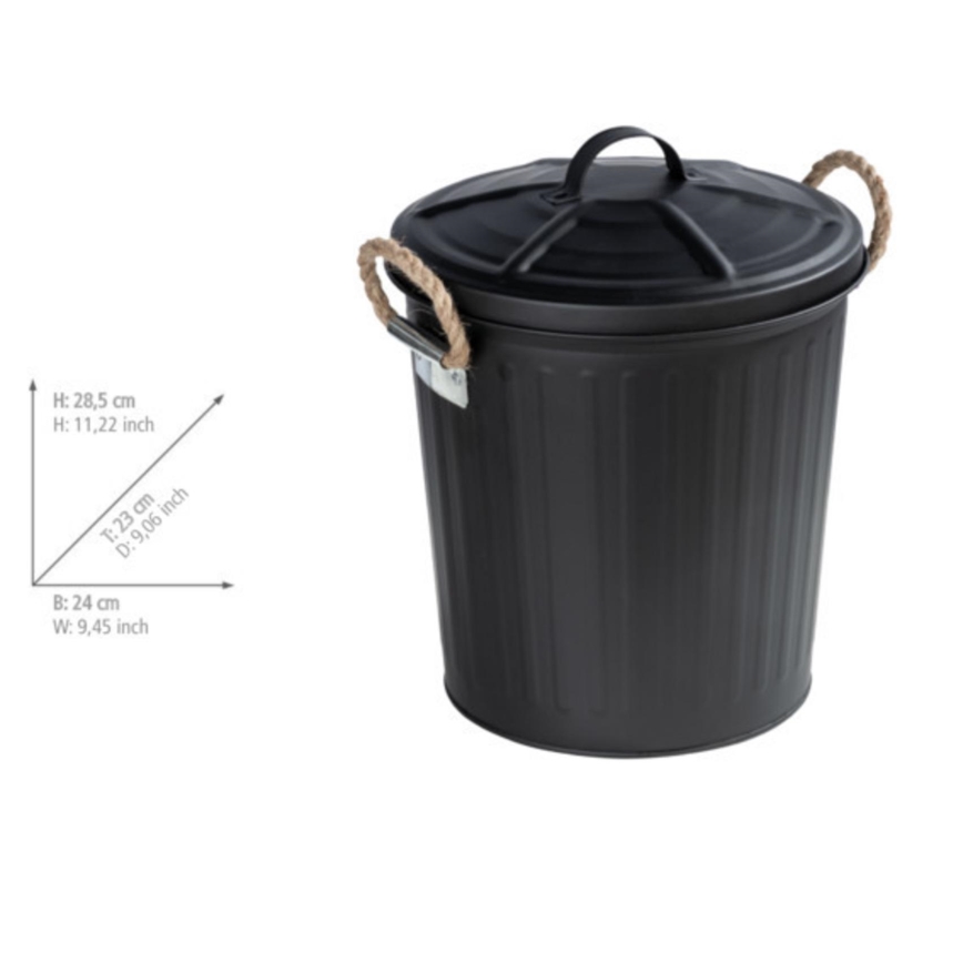 WENKO 24022100 - Koš GARA 24x28,5 cm crne boje