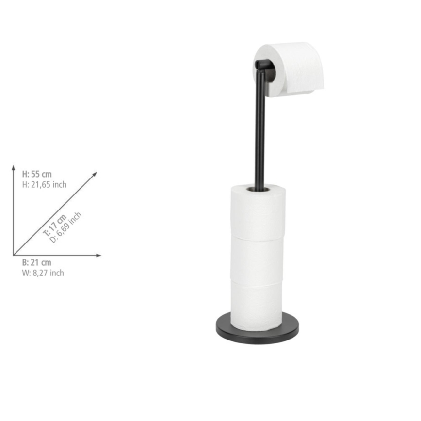WENKO 24034100 - Držač toaletnog papira 21x55 cm crna/srebrna