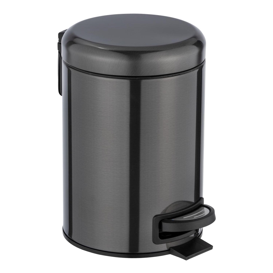 WENKO 24035100 - Koš LEMAN 17x25 cm inox/crna