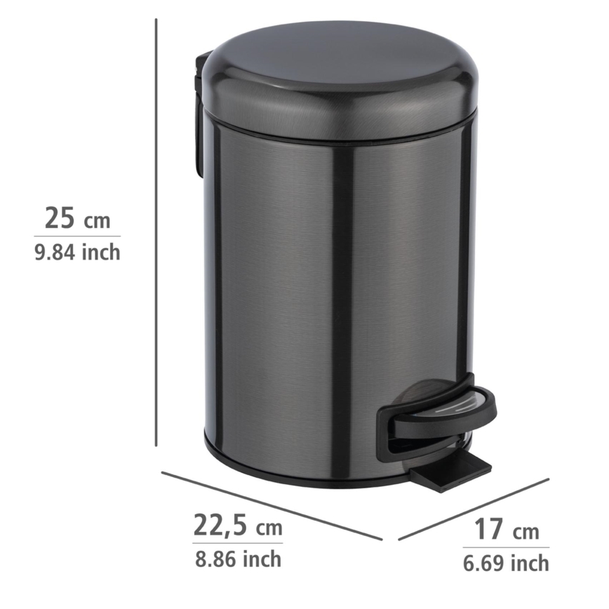 WENKO 24035100 - Koš LEMAN 17x25 cm inox/crna