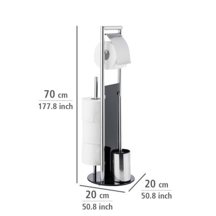 WENKO 24075800 - set za WC RAVINA 20x707 cm nehrđajući čelik/srebrna/crna