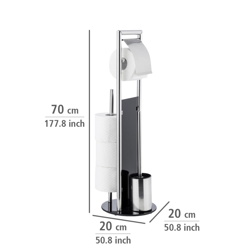 WENKO 24075800 - set za WC RAVINA 20x707 cm nehrđajući čelik/srebrna/crna