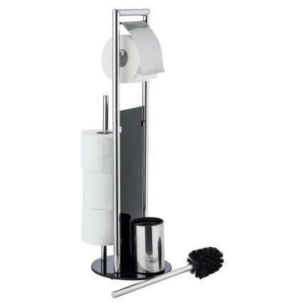 WENKO 24075800 - set za WC RAVINA 20x707 cm nehrđajući čelik/srebrna/crna