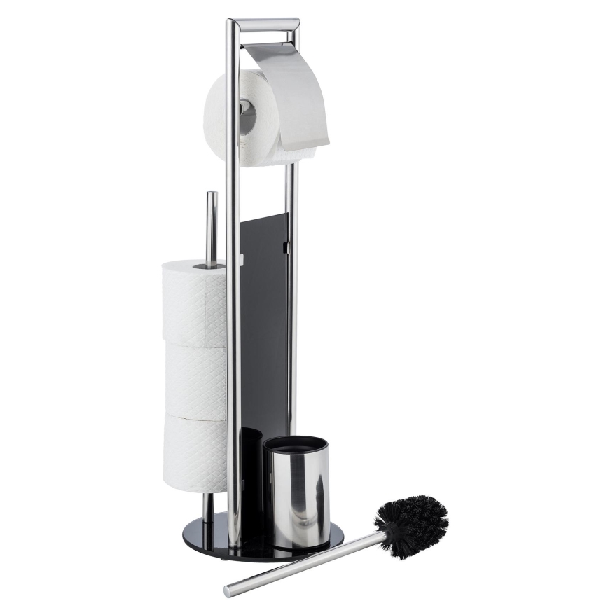 WENKO 24075800 - set za WC RAVINA 20x707 cm nehrđajući čelik/srebrna/crna