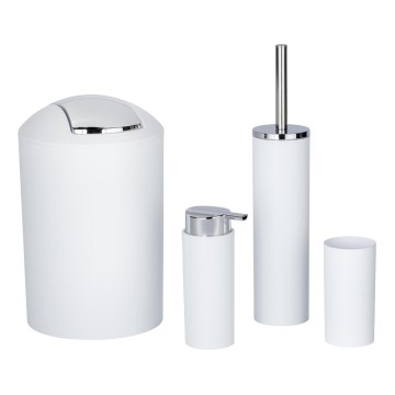 WENKO 24077800 - Set CALVO 6,5x13 cm bijela/sjajni krom