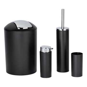 WENKO 24078800 - Set CALVO 6,5x13 cm crni/sjajni krom