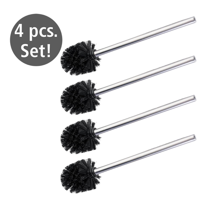 WENKO 24089800 - SET 4x četka za WC 8x35 cm nehrđajući čelik/srebrna/crna