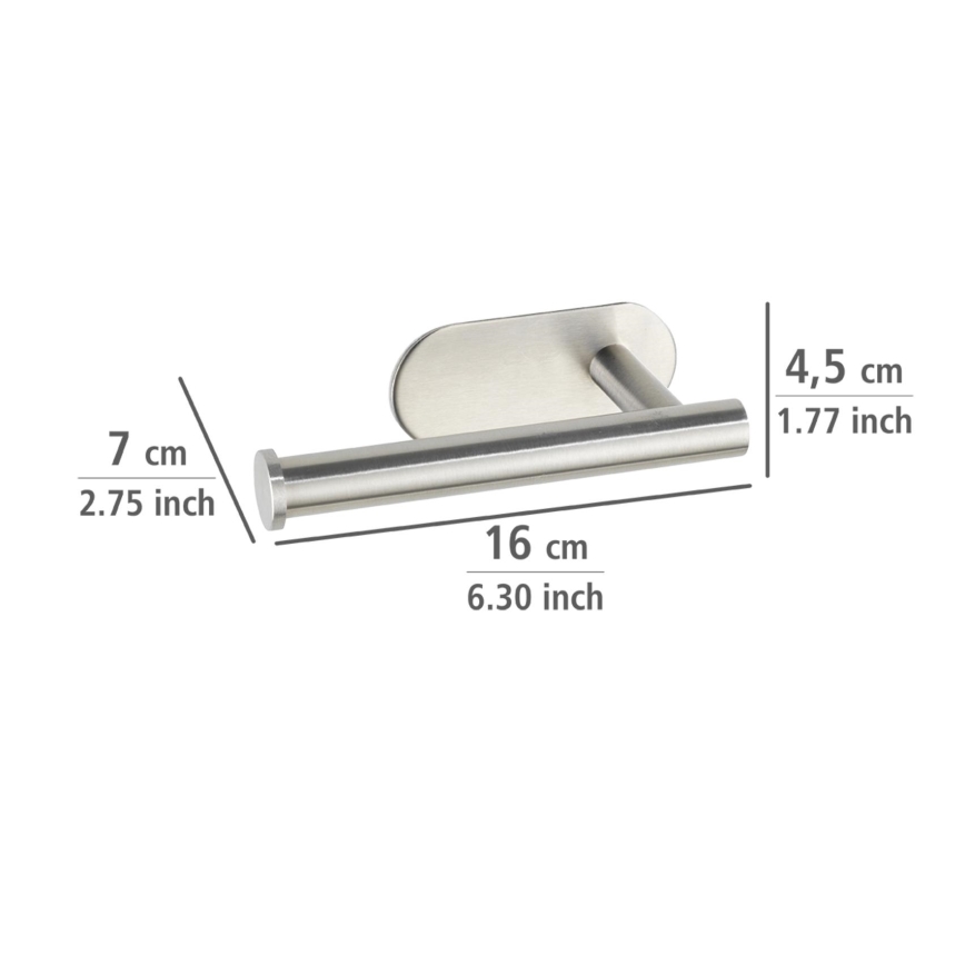 WENKO 24166100 - Držač toaletnog papira TURBO-LOC OREA MATT 16x7 cm nehrđajući čelik/srebrna