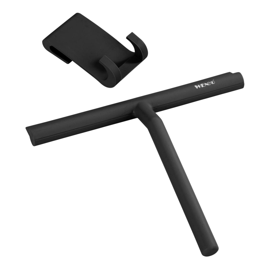 WENKO 24171100 - Strugalica za tuš MOLA 21x24,5 cm inox/crna