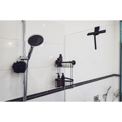 WENKO 24171100 - Strugalica za tuš MOLA 21x24,5 cm inox/crna