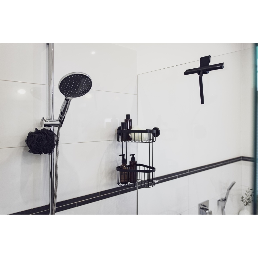 WENKO 24171100 - Strugalica za tuš MOLA 21x24,5 cm inox/crna