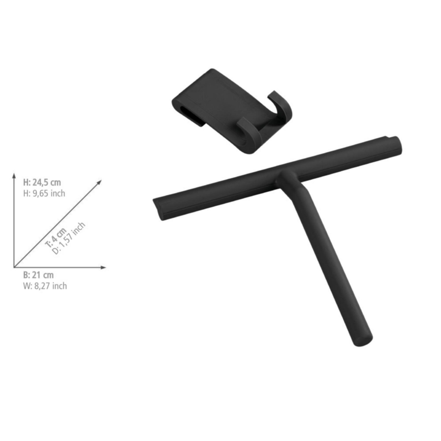 WENKO 24171100 - Strugalica za tuš MOLA 21x24,5 cm inox/crna