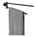 WENKO 24238100-Držač ručnika BOSIO BLACK 5,5x43 cm nehrđajući čelik/srebrna