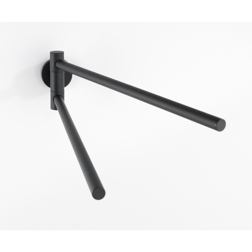 WENKO 24238100-Držač ručnika BOSIO BLACK 5,5x43 cm nehrđajući čelik/srebrna