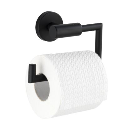 WENKO 24240100-Držač toaletnog papira BOSIO BLACK 15x10,5 cm nehrđajući čelik/srebrna