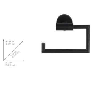 WENKO 24240100-Držač toaletnog papira BOSIO BLACK 15x10,5 cm nehrđajući čelik/srebrna