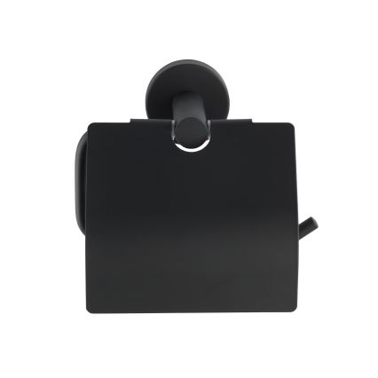 WENKO 24241100-Držač toaletnog papira BOSIO BLACK 15x13,5 cm nehrđajući čelik/srebrna