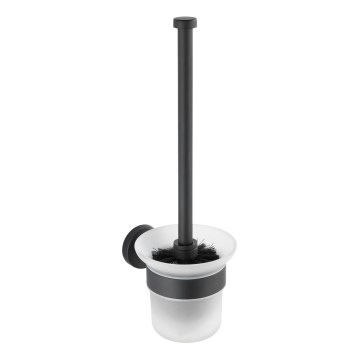 WENKO 24243100-WC četka za WC BOSIO BLACK 10x35 cm nehrđajući čelik/srebrna/satinirano